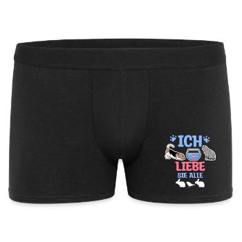 Haustiere Statement Hund Katze Maus Hase Fisch - Männer Boxer Shorts - Schwarz - Vorne
