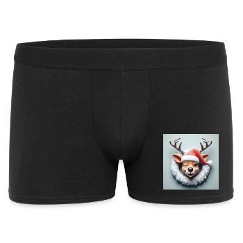 Renne rieur avec couronne - Boxer Homme - noir - Devant