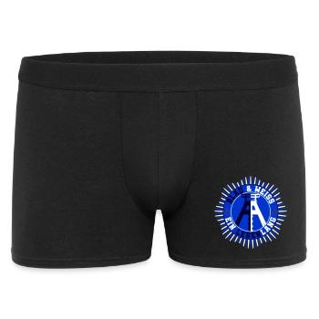 Blau Weiss ein Lebenlang | Farben änderbar - Männer Boxer Shorts - Schwarz - Vorne