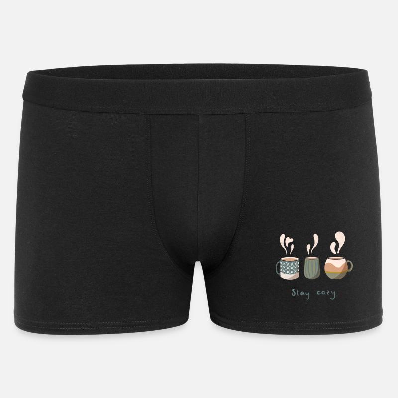 Cozy hot drinks - Männer Boxer Shorts - Schwarz