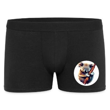 Koala in Polygon Art on the Branch - Men's Boxer Shorts - black - Front