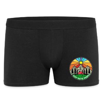 Berge Natur Camping Wanderer Statement Zelten - Männer Boxer Shorts - Schwarz - Vorne