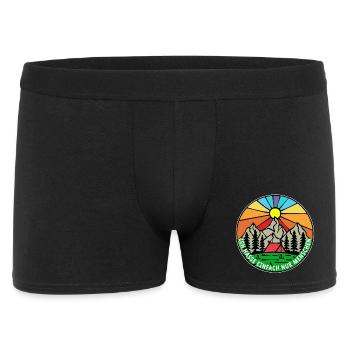 Mountains, hikers, camping, nature, camping, camping - Men's Boxer Shorts - black - Front