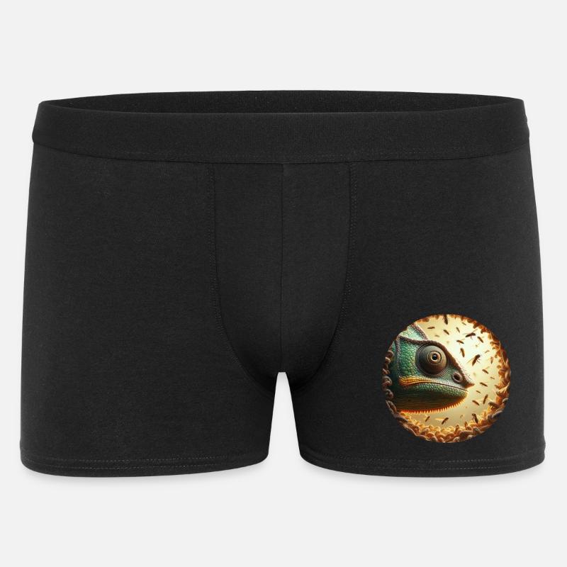 Chameleon mit Bienen Animation - Männer Boxer Shorts - Schwarz
