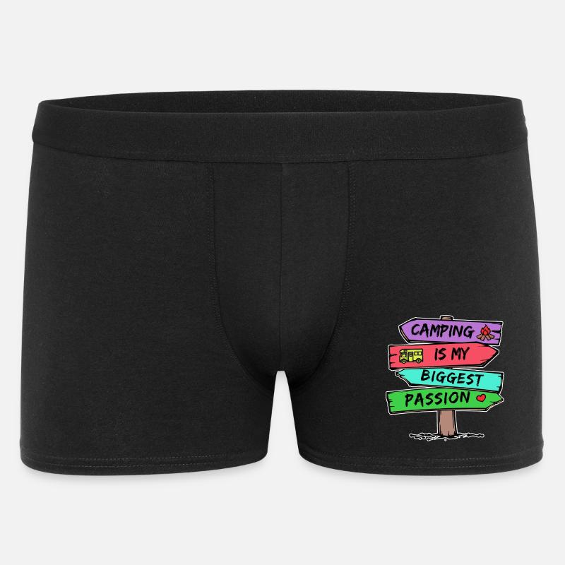 Camping Statement Wohnmobil Herz Camper Relaxen - Männer Boxer Shorts - Schwarz