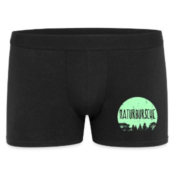 Natur Camping Chillen Wanderer Ferien Statement - Männer Boxer Shorts - Schwarz - Vorne