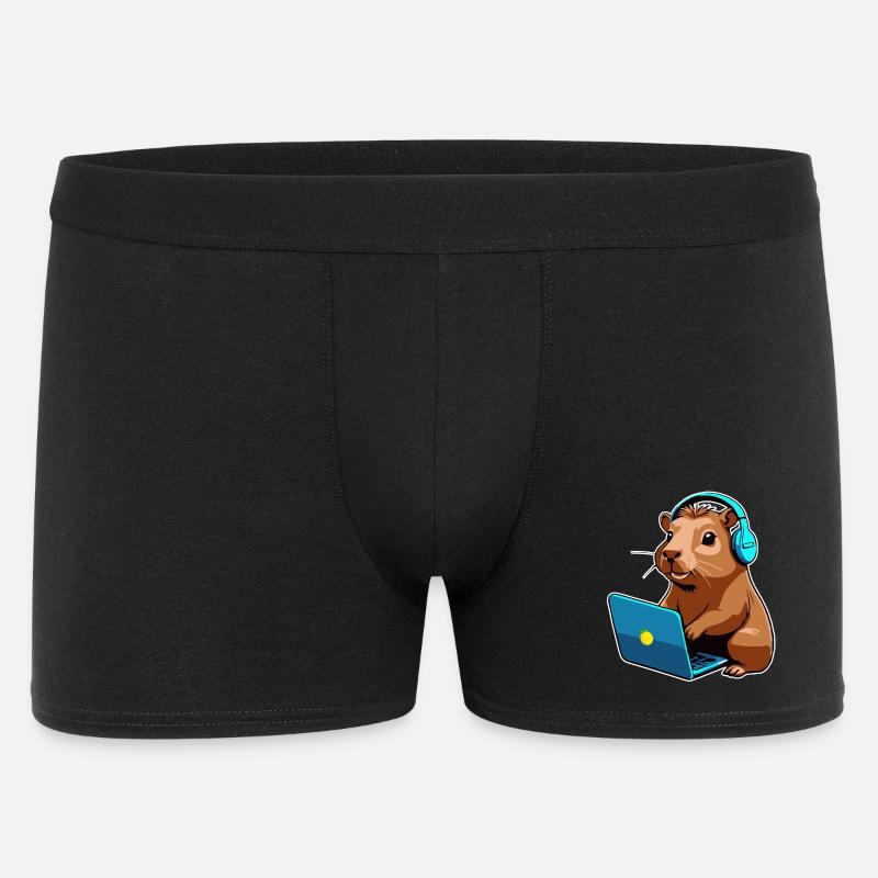 Capybara Programmierer Coder Computer - Männer Boxer Shorts - Schwarz