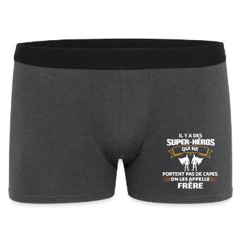 Super-Héros Frère Sans Cape - Boxer Homme - charbon - Devant