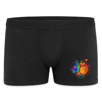 Bitcoin color Splash - Männer Boxer Shorts - Schwarz - Vorne