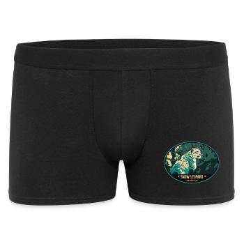 Snow Leopard illustration patch - Men's Boxer Shorts - black - Front