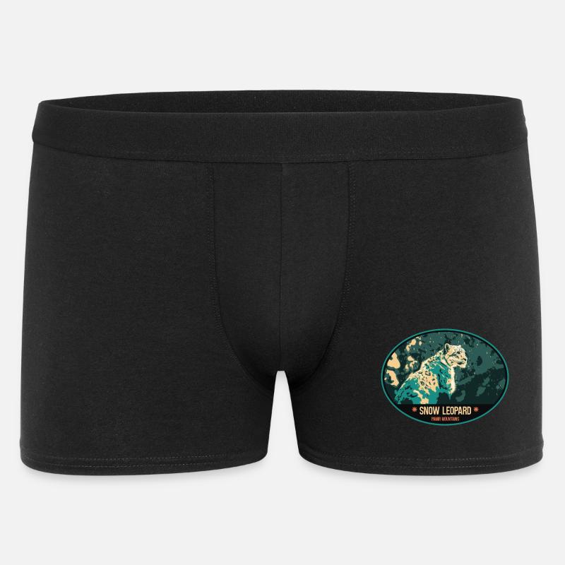 Écusson illustration Léopard des Neiges - Boxer Homme - noir