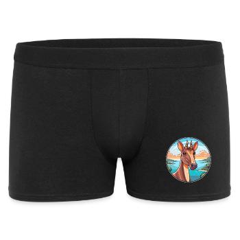 Okapi Aquarelle Cartoon Kawaii Clipart Animal - Boxer Homme - noir - Devant