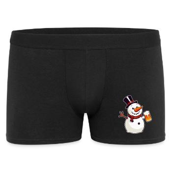 Snowman with beer - Men's Boxer Shorts - black - Front