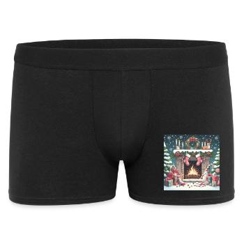 Weihnachts Design 4 - Männer Boxer Shorts - Schwarz - Vorne