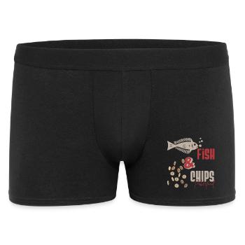 Poker- POKER FISH AND CHIPS Poker food- poker play - Boxer Homme - noir - Devant