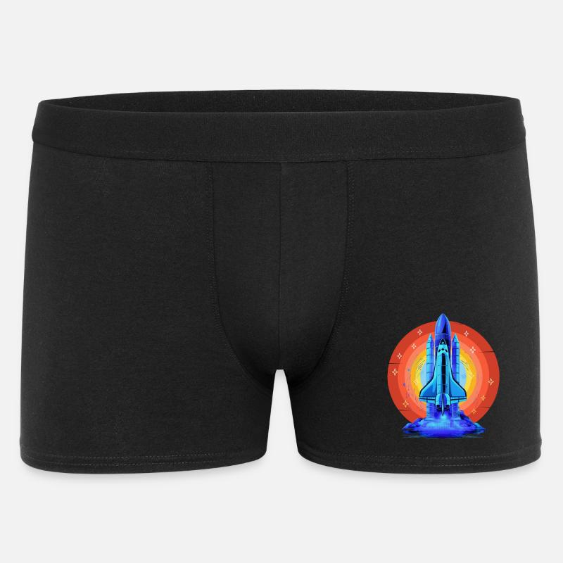 BLAUES SPACE SHUTTLE RETRO VINTAGE - Männer Boxer Shorts - Schwarz