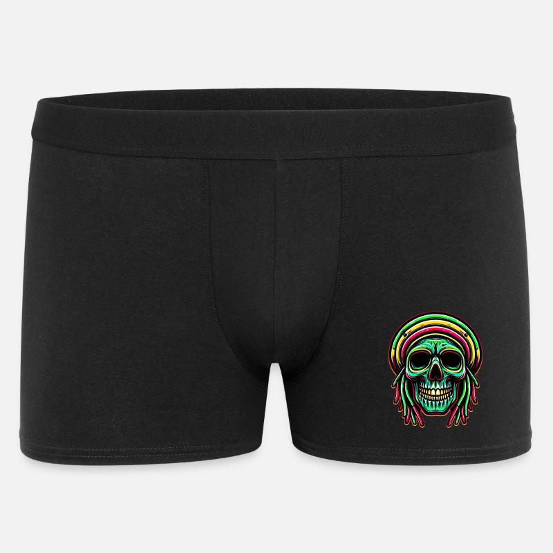Reggae-Schädel Dekofigur Rasta-Kultur - Männer Boxer Shorts - Schwarz