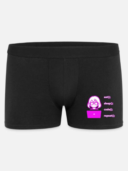 eat sleep code repeat Frau Computer - Männer Boxer Shorts - Schwarz