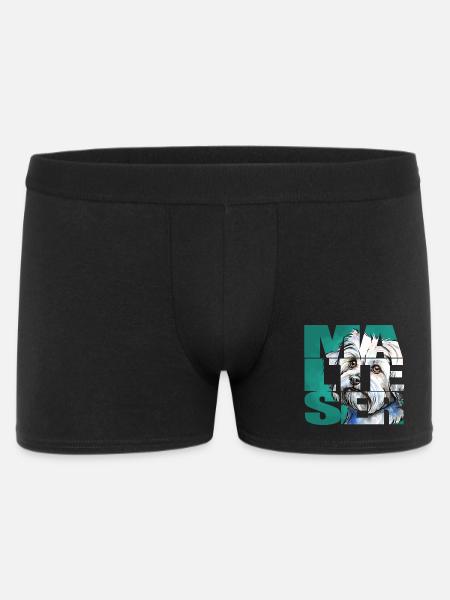 Malteser Portrait - Männer Boxer Shorts - Schwarz