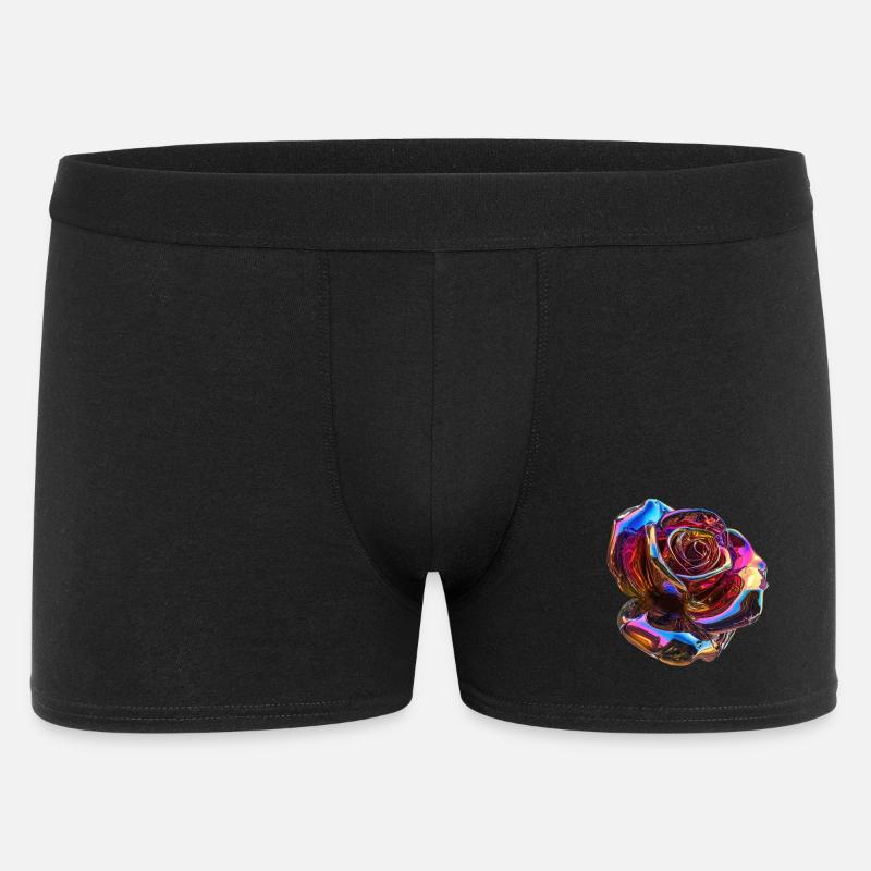 Irisierende Regenbogenrose - Männer Boxer Shorts - Schwarz