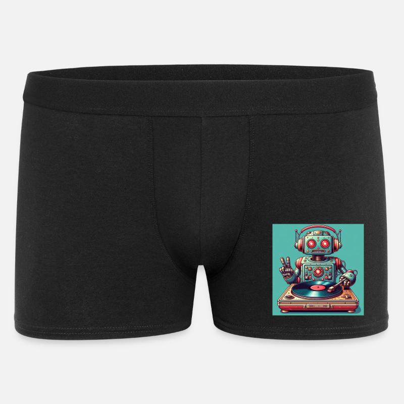 Robotic Vinyl Turntable - Men's Boxer Shorts - black