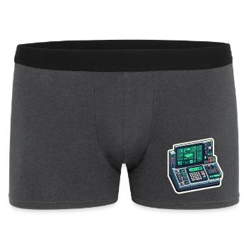 Retro Computer Console Neon - Männer Boxer Shorts - Anthrazit - Vorne