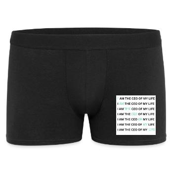 I AM THE CEO OF MY LIFE - Männer Boxer Shorts - Schwarz - Vorne