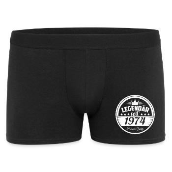 Legendär seit 1974 - Männer Boxer Shorts - Schwarz - Vorne