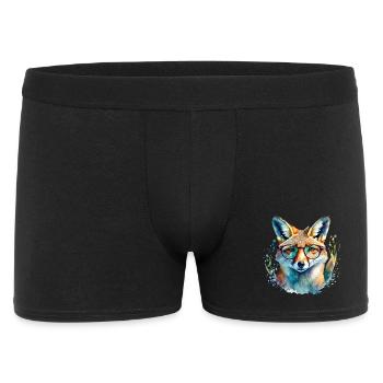 Fox with glasses - Men's Boxer Shorts - black - Front