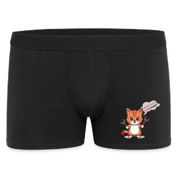 Chaton mignon avec des outils et une question - Boxer Homme - noir - Devant
