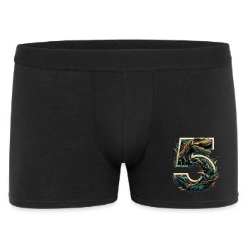 5 Jahre T-Rex 5. Geburtstag Geschenk - Männer Boxer Shorts - Schwarz - Vorne