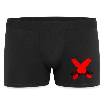 X Rouge sur Code Noir gregor size - Boxer Homme - noir - Devant
