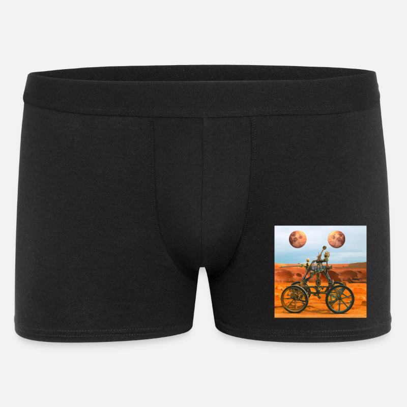 Mars-Rover mit zwei Monde - Männer Boxer Shorts - Schwarz