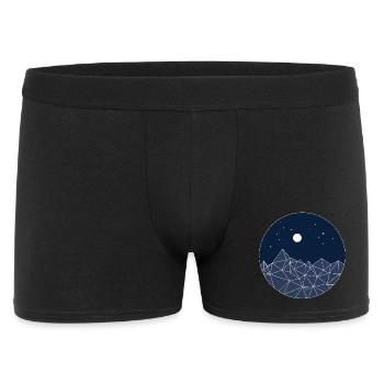 Minimal Mountains – Night Nature Aesthetic - Männer Boxer Shorts - Schwarz - Vorne