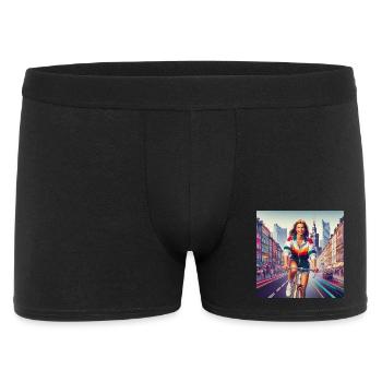 Warsaw Cycling Retro Girl Iconic style of the 80s - Men's Boxer Shorts - black - Front
