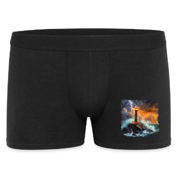 Lighthouse that shines out to sea at night - Men's Boxer Shorts - black - Front