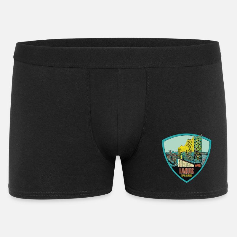 Illustration: , Hamburg - Männer Boxer Shorts - Schwarz
