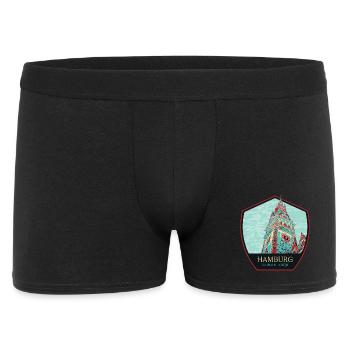 City Hall Tower in Hamburg, Germany - Men's Boxer Shorts - black - Front