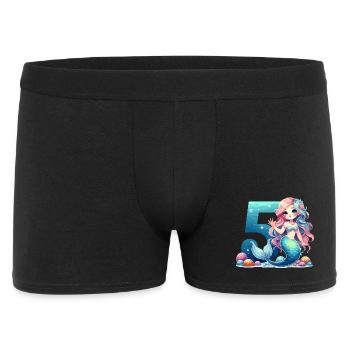 Cadeau d’anniversaire doux sirène de 5 ans - Boxer Homme - noir - Devant