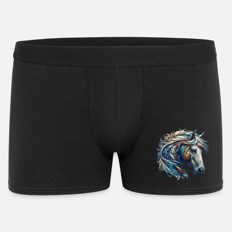 Pferd - Männer Boxer Shorts - Schwarz