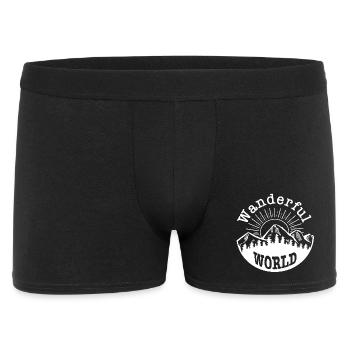 wanderful world wandern sport berge wundervoll - Männer Boxer Shorts - Schwarz - Vorne