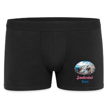 Santorin, Grèce, voyage au volcan Akrotiri - Boxer Homme - noir - Devant