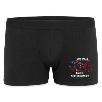 Was daran hast du nicht verstanden - Männer Boxer Shorts - Schwarz - Vorne