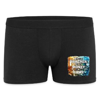 Enseignant Enseignant Argent et Renommée Cadeau - Boxer Homme - noir - Devant