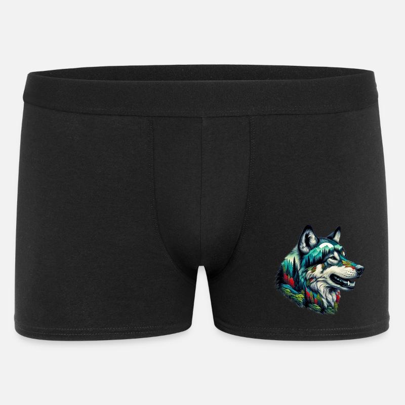 Wolf - Men's Boxer Shorts - black