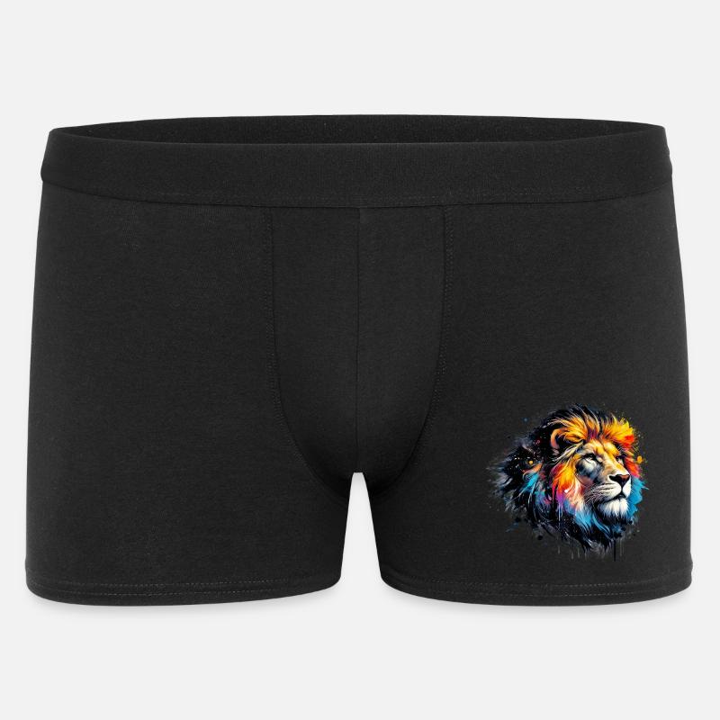 Löwe - Männer Boxer Shorts - Schwarz