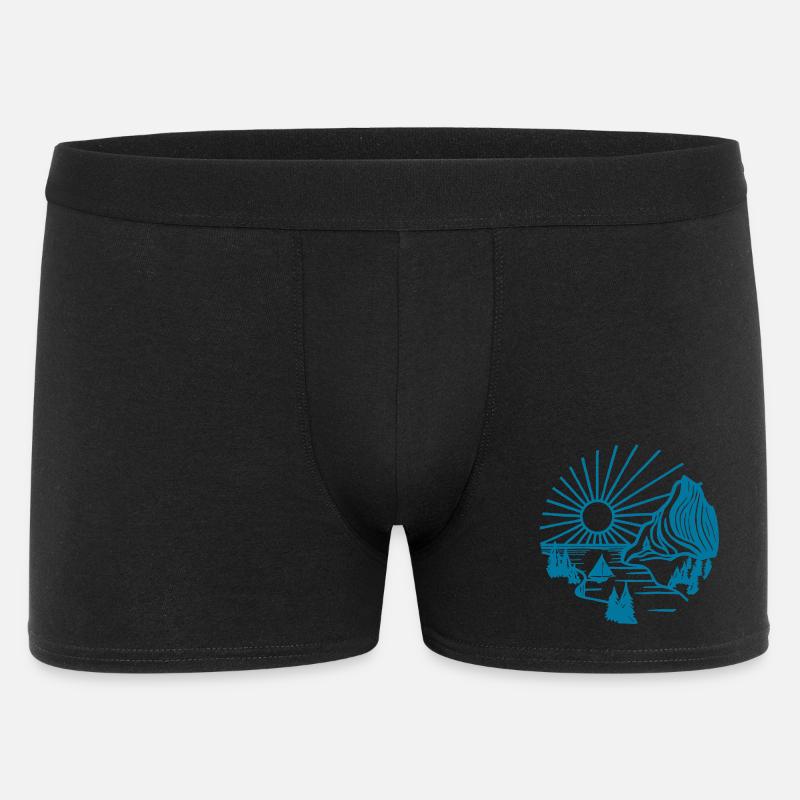 Urlaubslandschaft (Blau) - Männer Boxer Shorts - Schwarz