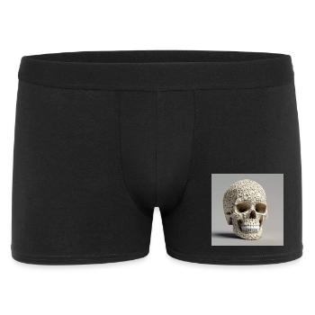 Schädel Nummer 63 - Männer Boxer Shorts - Schwarz - Vorne