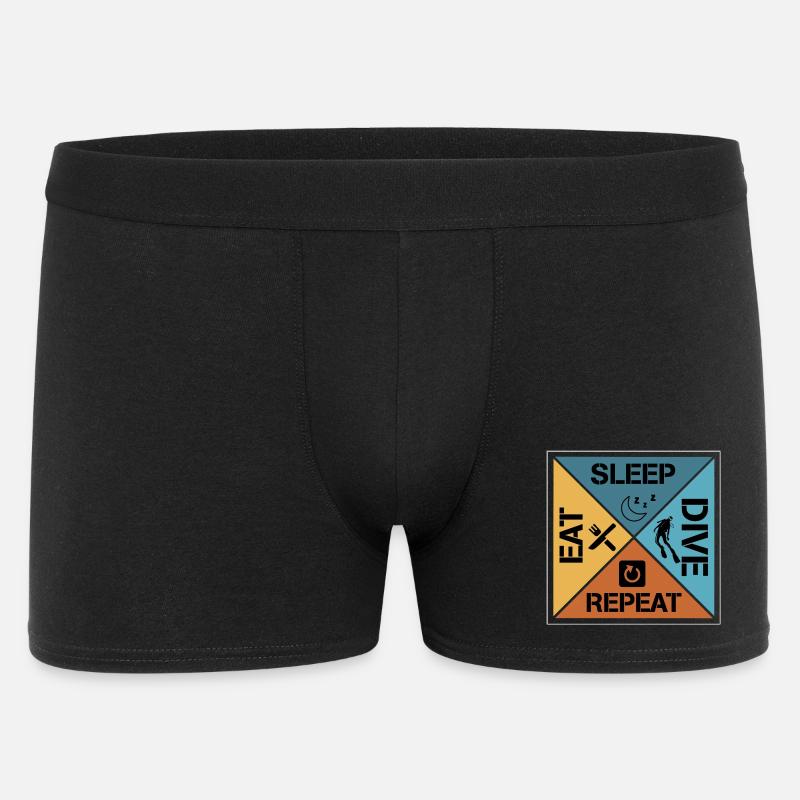 Eat sleep dive repeat - Männer Boxer Shorts - Schwarz