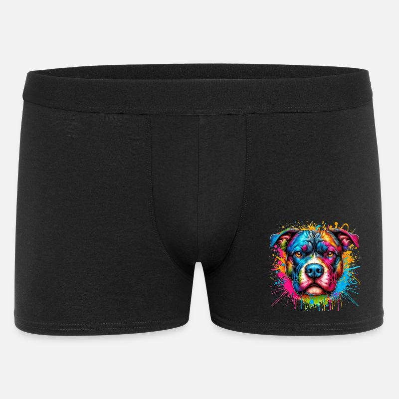 Pitbull Hund - Männer Boxer Shorts - Schwarz